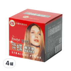 柔蝶 DIY 離子燙平板膏, 15分鐘快速完成, 無臭味不傷髮質, 180ml, 4罐