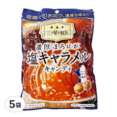 Kanro 甘樂 濃厚鹽味焦糖牛奶糖, 岩鹽, 硬糖, 66.3g, 5袋