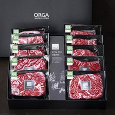 올가홀푸드 유기농 한우 국거리 200g x 3개 + 불고기 200g x 3개 + 등심 200g x 4개 혼합세트 (냉장), 1세트
