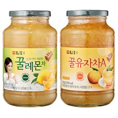 담터 꿀유자차A + 꿀레몬차, 1세트, 1kg, 1개