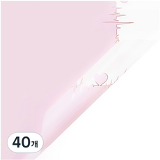 에스피글로벌 클리어 라인 I LOVE YOU 플라워 포장지, 슈가 블라썸, 40개