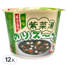 CITYSOUP 城市湯杯 紫菜湯 香菇風味, 5.25g, 12入