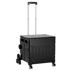 BJ002萬用折疊購物車，50L，爬梯款式，靜止承重75KGS, 黑色, 1個