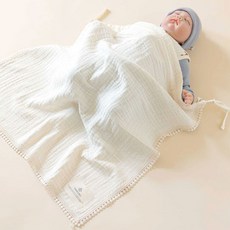 와이엠마마 유모차 아기띠 다용도 거즈 블랭킷, 모달 아이보리