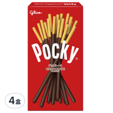 glico 格力高 Pocky 百奇巧克力棒 27g*4盒裝, 經典巧克力風味，酥脆餅乾棒, 4盒