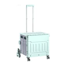 萬用折疊購物車 爬梯式，50L，ABS PP材質，靜止承重75KG, 綠色, 1個