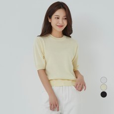 아피나르 라운드넥 반팔 데일리 니트