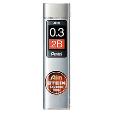 Pentel 飛龍文具 Ain 筆芯 0.3mm HB/2B/B 15支, 12盒