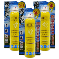 SHILLS 舒兒絲 很耐曬超清爽舒緩美白防曬冰鎮噴霧 SPF50+ ★★★, 180ml, 3瓶