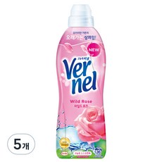 버넬 섬유유연제 와일드 로즈 본품, 5개, 900ml