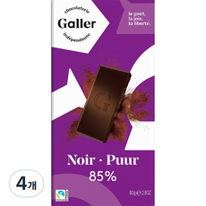 Galler 伽樂 85%黑巧克力平板, 80g, 4個