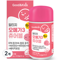 굿앤키즈 알티지 오메가3 츄어블, 90정, 2개