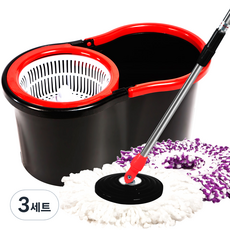 알뜨리 올인원 물걸레 청소기 스탠다드형 + 세척통 블랙, 3세트