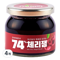 JAMMINT 74% 체리잼, 165g, 4개