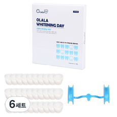 오랄라 화이트닝데이 치아미백제 1p + 코튼롤 40p + 리트렉터 세트, 6세트