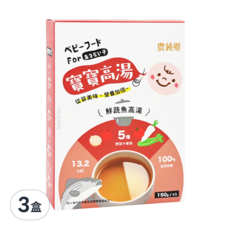 農純鄉 台灣公司貨 寶寶高湯 鮮蔬魚 4包, 600g, 3盒