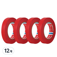 다다 칼라 마스킹테이프 빨강 15mm x 20m, 12개