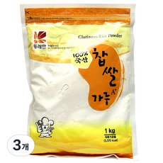 뚜레반 찹쌀가루 국산 A+, 1kg, 3개