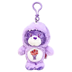 Care Bears 彩虹熊 療癒立體造型絨毛公仔鑰匙圈掛飾, 18cm, 恐龍紫, 1個