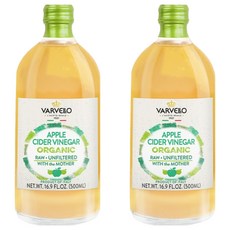 발베로 유기농 애플 사이다 비네거, 500ml, 2개