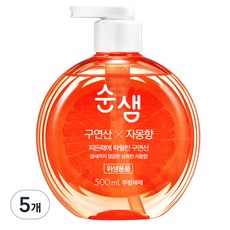 순샘 구연산 자몽 주방세제, 500ml, 5개