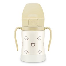 그로미미 원터치 스테인리스 빨대컵 200ml, 1개, 돗꼼버터