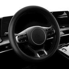 탐사 자동차 차량용 고급 가죽 핸들커버 순정형, 블랙 블랙