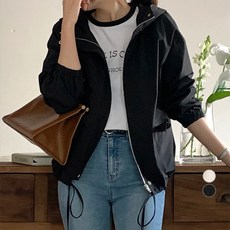 아피나르 여성용 오버핏 후드 바람막이 점퍼