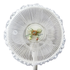 LASSLEY 蕾絲妮 蕾絲電風扇防塵套防護網, 適用於12吋電風扇 (約直徑35~40cm), 1-2件包裝組合, 蕾絲, 1包