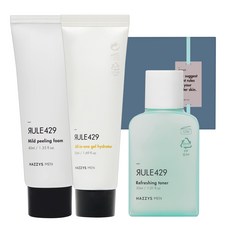 룰429 4주 트라이얼 키트 V2 세트, 마일드 필링 폼 40ml + 리프레싱 토너 30ml + 올인원 젤 하이드레이터 40ml, 1세트