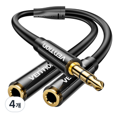 벤션 3.5mm 스테레오 확장 Y형 AUX 케이블, 혼합 색상, 4개