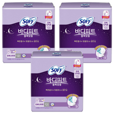 SOFY 蘇菲 Body Fit服貼蝶翼型夜用衛生棉, 夜用型(33cm), 12片, 3包