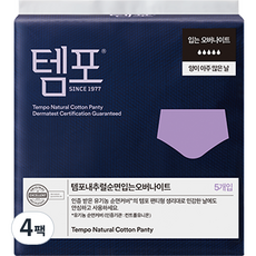템포 내추럴 순면 입는 오버나이트, Free Size, 5개입, 4개