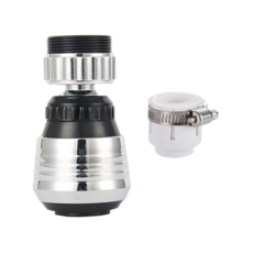 E.dot 360度旋轉水龍頭起泡器, 尺寸6.5x2.3cm, ABS材質, 附轉接頭, 6.5 x 2.3cm, 銀色 + 白色