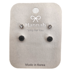 Hannah正韓 18-2貼耳針式耳環 Set, 4個一組