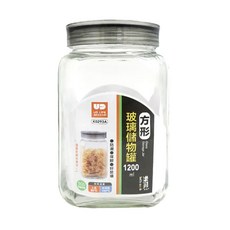 UdiLife 優的生活大師 magic cook 美廚 1200ml 方形玻璃儲物罐, 1.2L, 1個