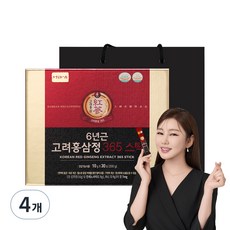 정원삼 6년근 고려홍삼정 365 스틱 30포 선물세트 + 쇼핑백, 300g, 4세트 300g, 4개