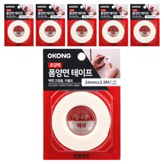 오공 초강력 폼양면 테이프 백색 24mm x 2.5m, 6개