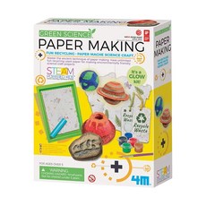 4M 造紙科學套裝，STEAM動力兒童，環保回收再生紙，美術科學工藝套件, 1組
