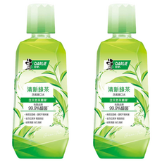 DARLIE 好來 清新綠茶漱口水，12小時持久清新，去除口腔細菌，保持口腔健康，無酒精配方, 500ml, 2瓶