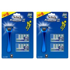 Schick舒適牌 Protector捍將3刮鬍刀+刀片組，本體+替刃8入, 2組