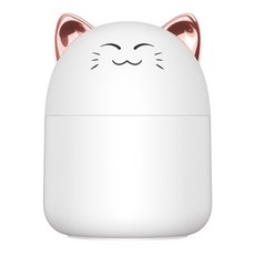 M8 萌貓/萌虎加濕器 香氛機，250ml，七彩漸變燈光, YMJ-M8, 白貓