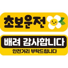 제제데코 초보운전 자동차 탈부착 자석 고휘도 반사 스티커 시트지 미디엄 E230 EC019 + EC043 세트, 혼합색상, 2개 혼합색상, 2개입