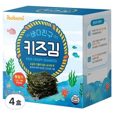 ibobomi 無調味海苔片，獨立小包裝，100%海苔, 15g, 4盒