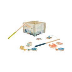 Moulin Roty 海底釣釣樂 Set, 木質磁性釣魚遊戲, 適合3歲以上兒童, 1組