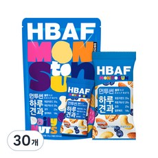 HBAF 바프 먼투썬 하루견과 블루, 20g, 30개