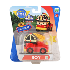 ROI TOYS 合金車系列 ROY 消防車玩具, 2吋合金小車, 高人氣卡通角色, 羅伊, 1個