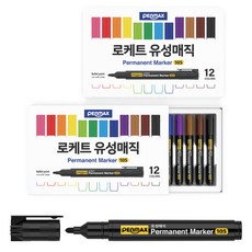 펜맥스 로케트 유성매직 12색 세트, 혼합색상, 2세트