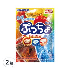 UHA 味覺糖 普超軟糖 綜合汽水味, 單顆包裝, QQ顆粒增加咀嚼感, 90g, 2包