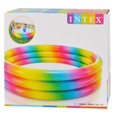 INTEX 漸層彩虹圓形充氣泳池 168x38cm，適合2歲以上, 168 x 38 x 29cm, 58449, 1個